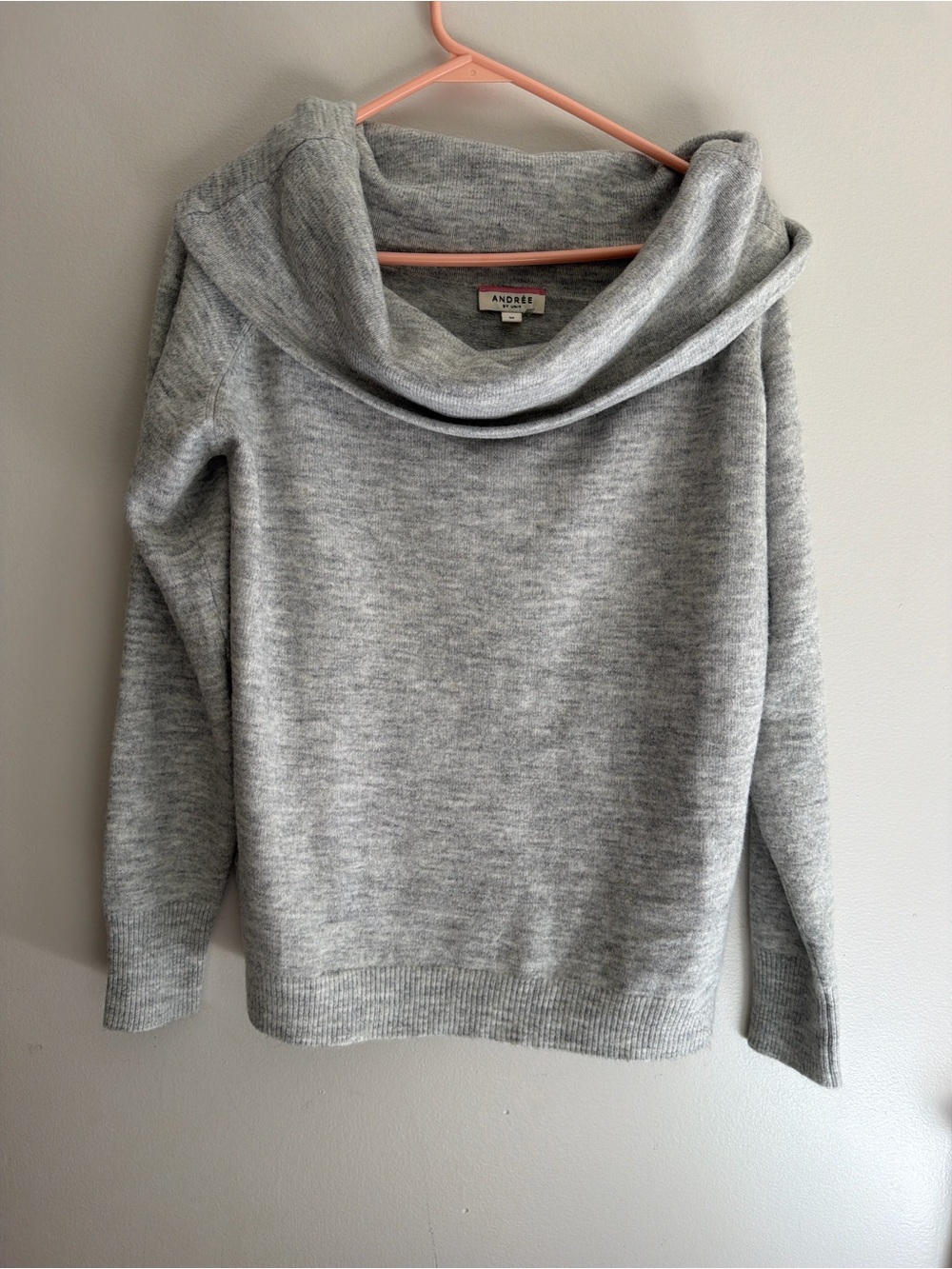 Andree Light Gray Cowl Neck Sweater